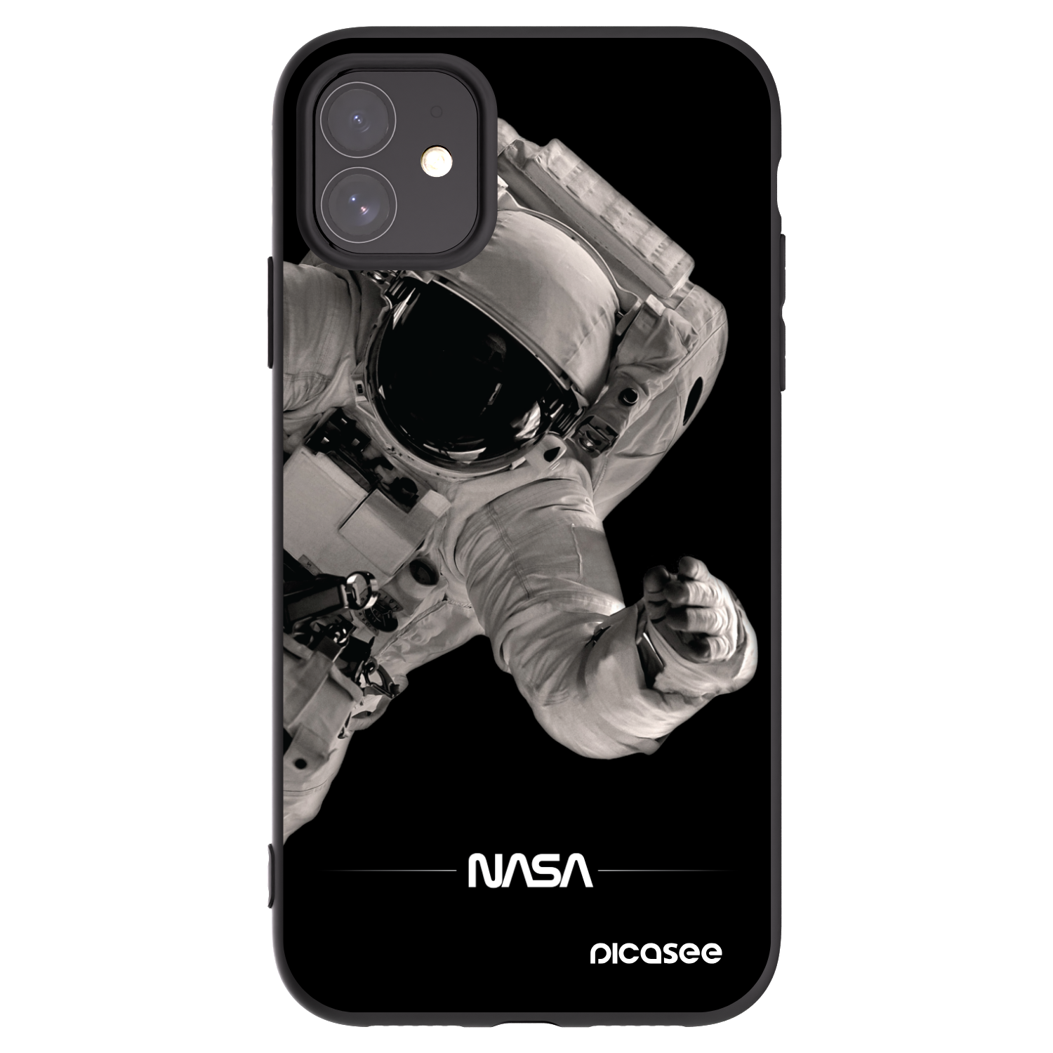 Picasee crna silikonska maskica za Apple iPhone 11 - Astronaut Big