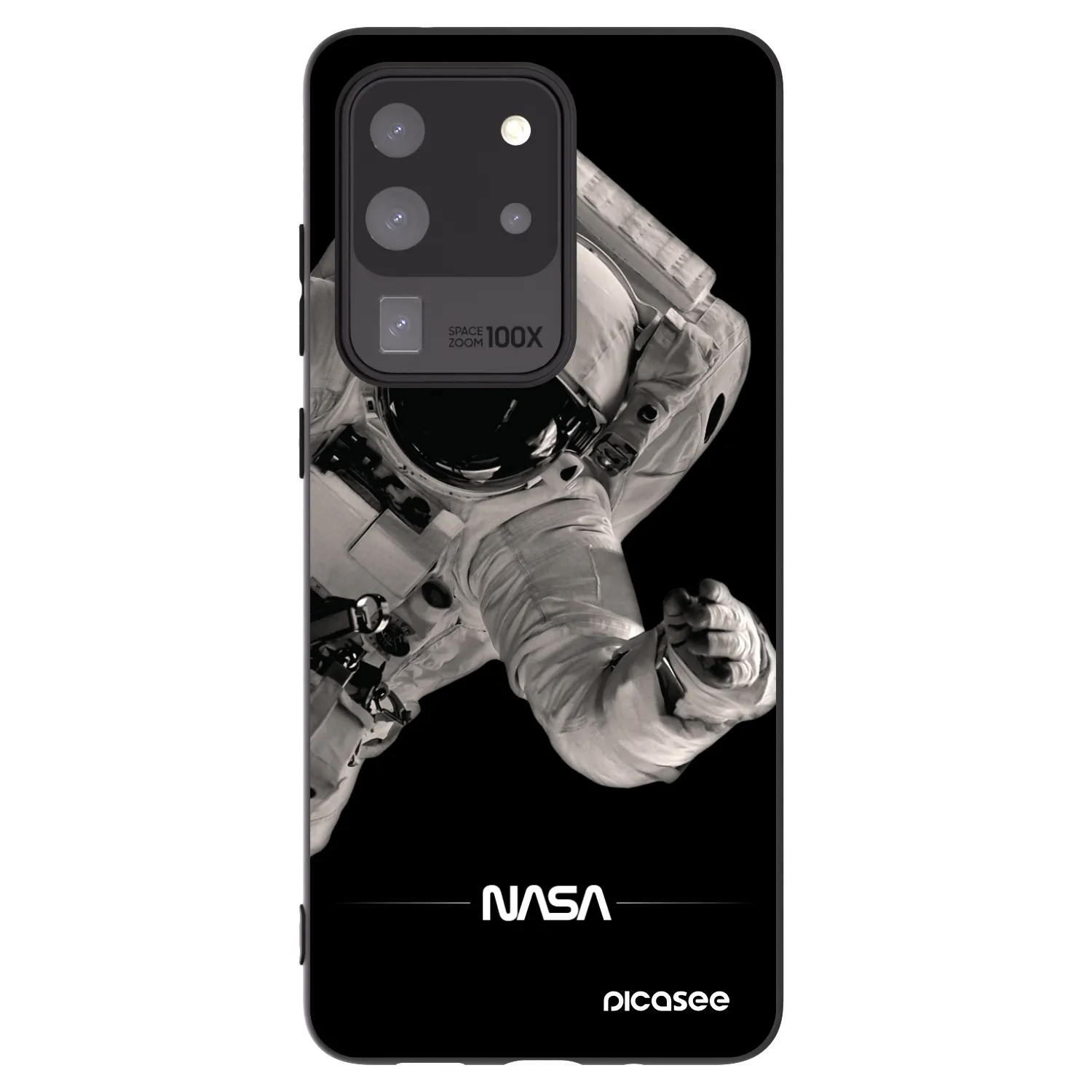 Picasee crna silikonska maskica za Samsung Galaxy S20 Ultra 5G G988F - Astronaut Big
