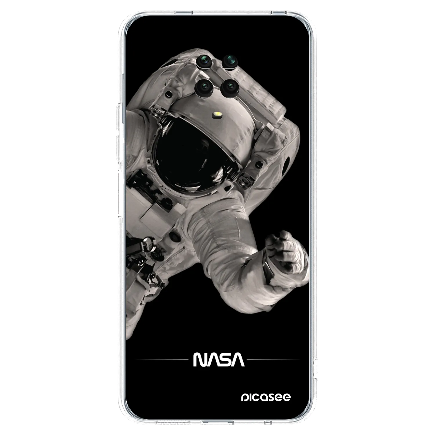 Picasee silikonska prozirna maskica za Xiaomi Redmi Note 9 Pro - Astronaut Big