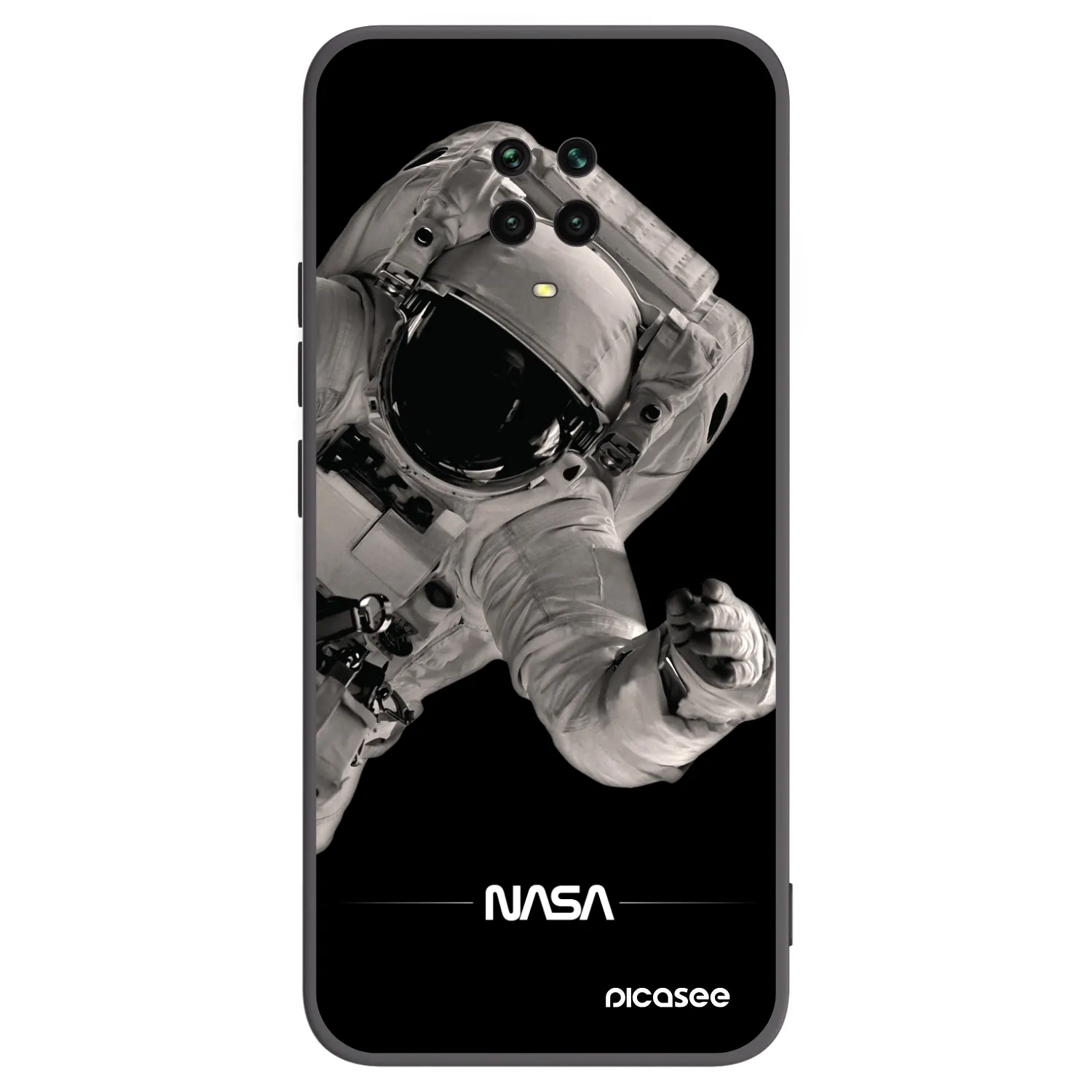 Picasee crna silikonska maskica za Xiaomi Redmi Note 9S - Astronaut Big