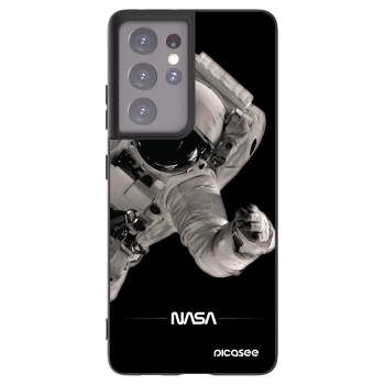 Picasee crna silikonska maskica za Samsung Galaxy S21 Ultra 5G G998B - Astronaut Big