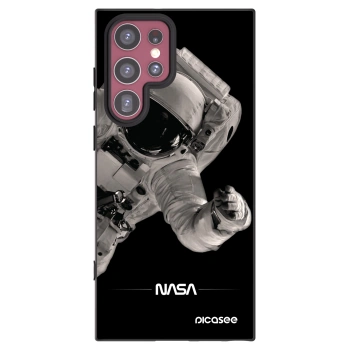Picasee crna silikonska maskica za Samsung Galaxy S22 Ultra 5G - Astronaut Big