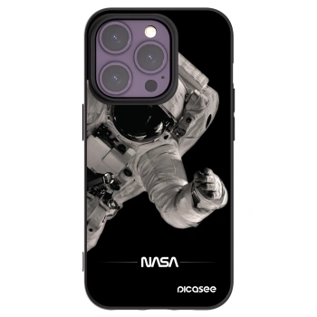 Picasee crna silikonska maskica za Apple iPhone 14 Pro - Astronaut Big