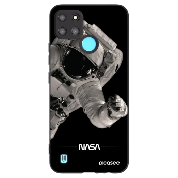 Picasee crna silikonska maskica za Realme C21Y - Astronaut Big