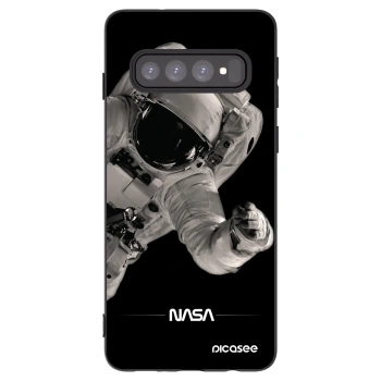 Picasee crna silikonska maskica za Samsung Galaxy S10 G973 - Astronaut Big