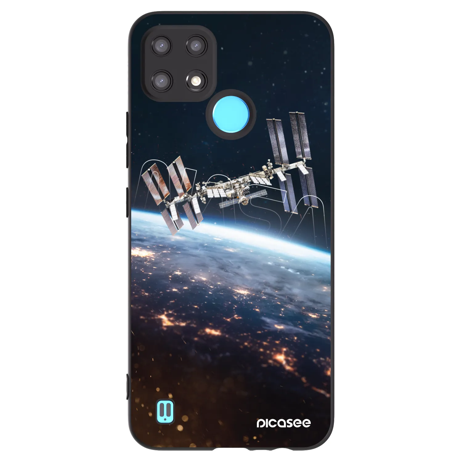 Picasee crna silikonska maskica za Realme C21 - Station