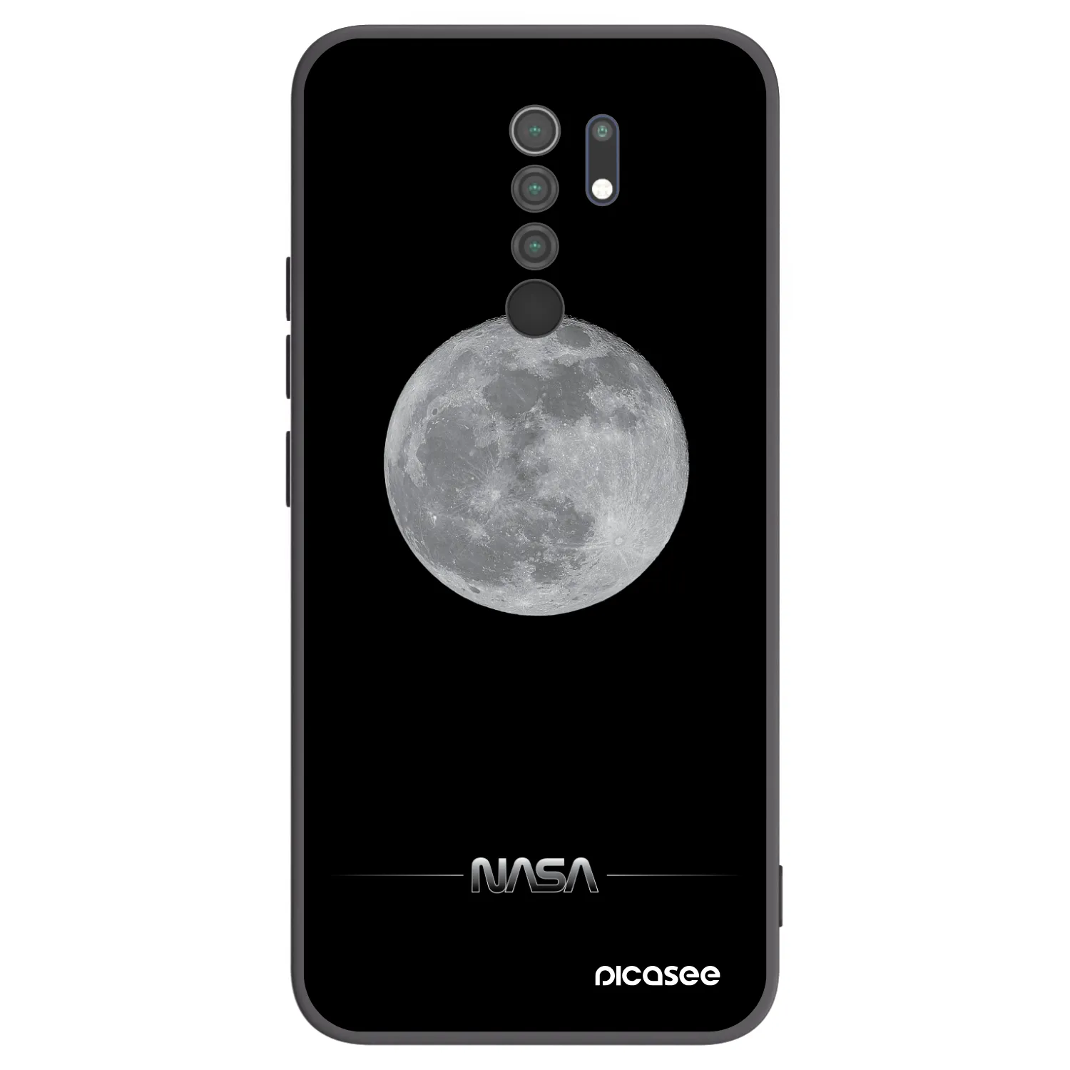 Picasee crna silikonska maskica za Xiaomi Redmi 9 - Moon Minimal