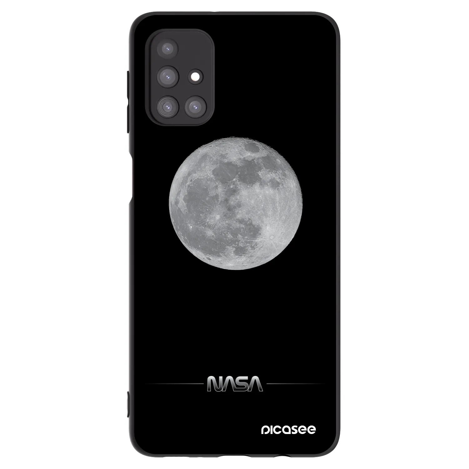 Picasee crna silikonska maskica za Samsung Galaxy M31s - Moon Minimal