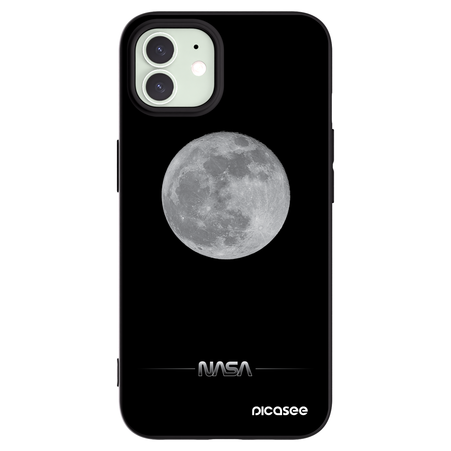 Picasee crna silikonska maskica za Apple iPhone 12 - Moon Minimal