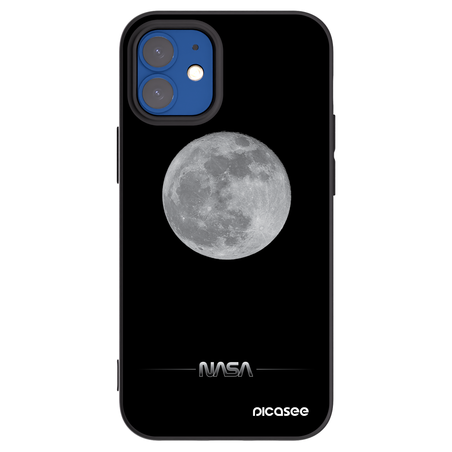 Picasee crna silikonska maskica za Apple iPhone 12 mini - Moon Minimal