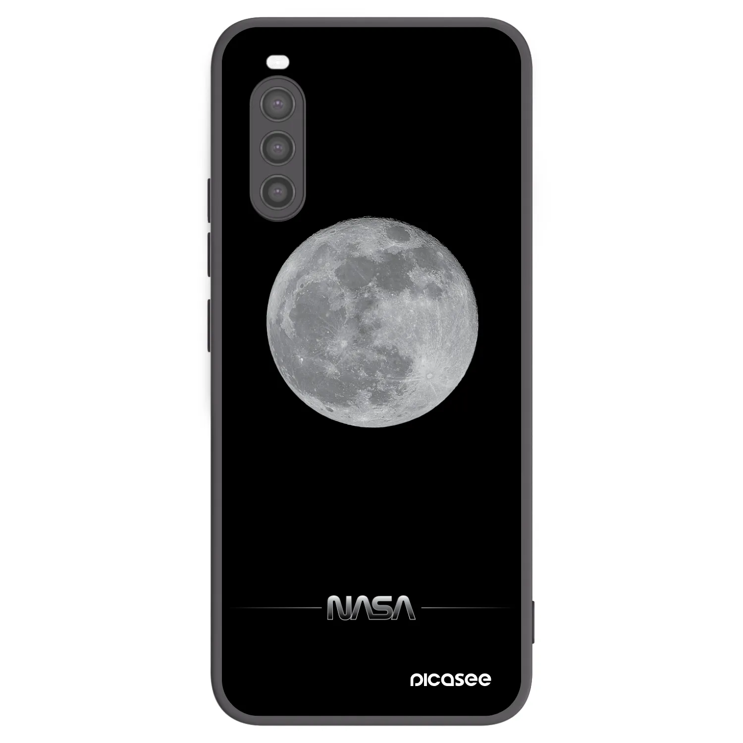 Picasee crna silikonska maskica za Sony Xperia 10 II - Moon Minimal