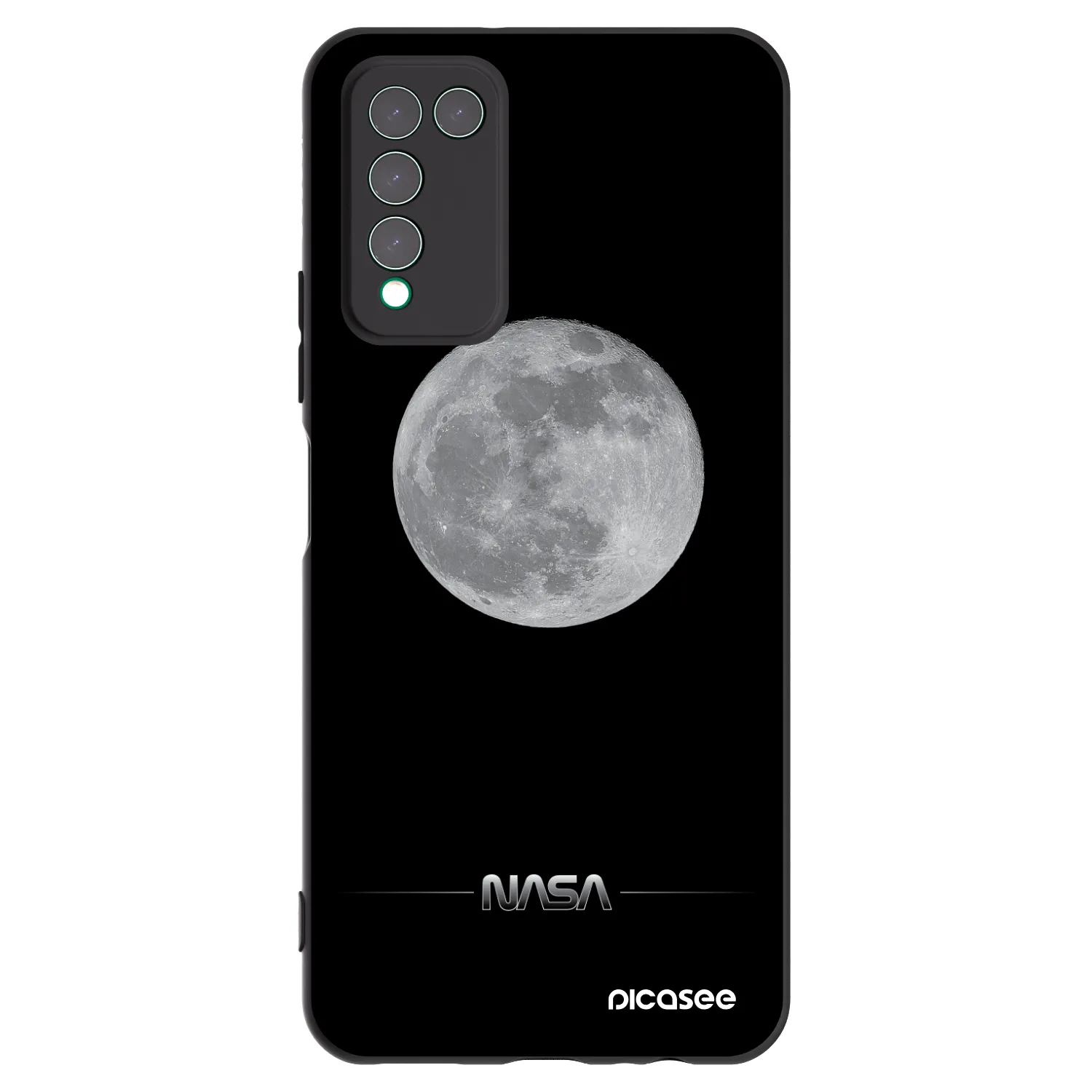 Picasee crna silikonska maskica za Honor 10X Lite - Moon Minimal