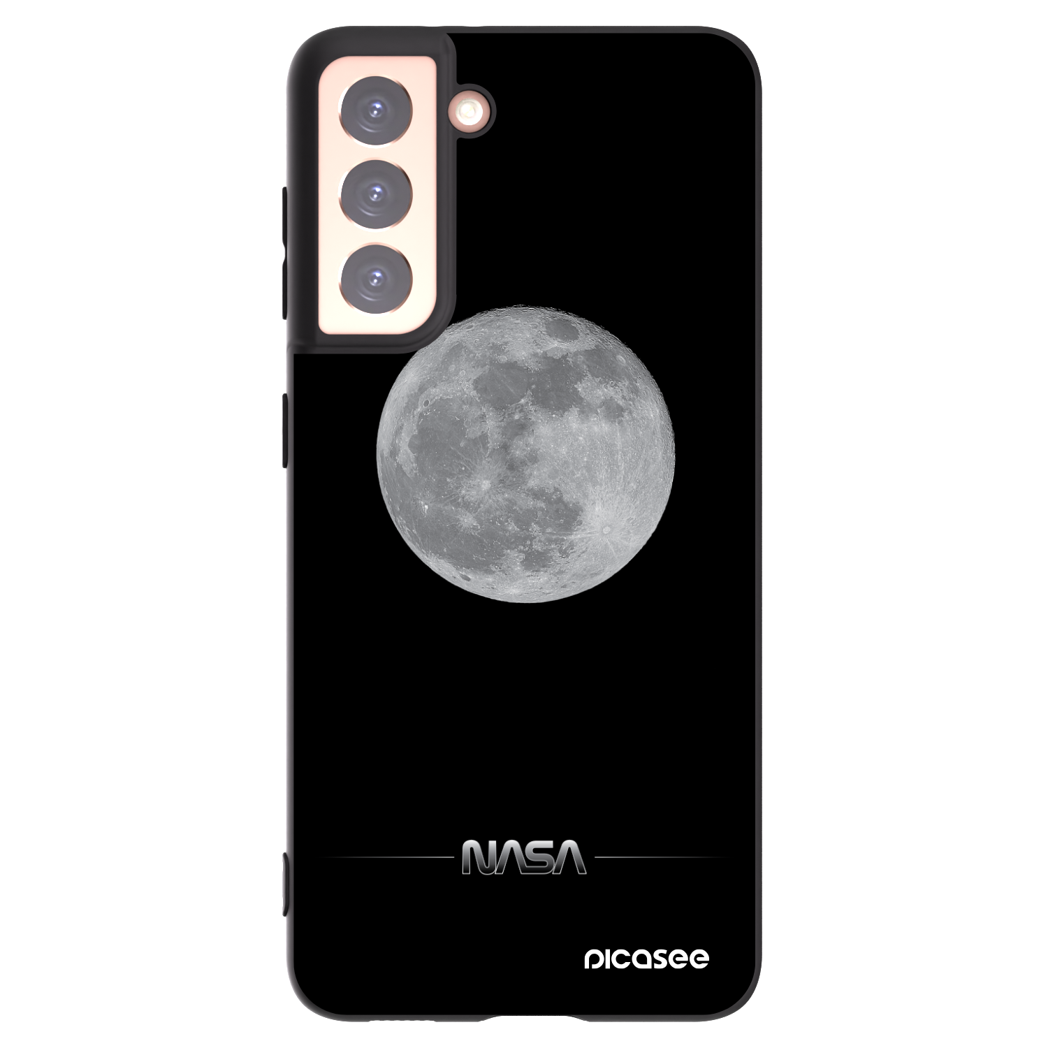 Picasee crna silikonska maskica za Samsung Galaxy S21 5G G991B - Moon Minimal