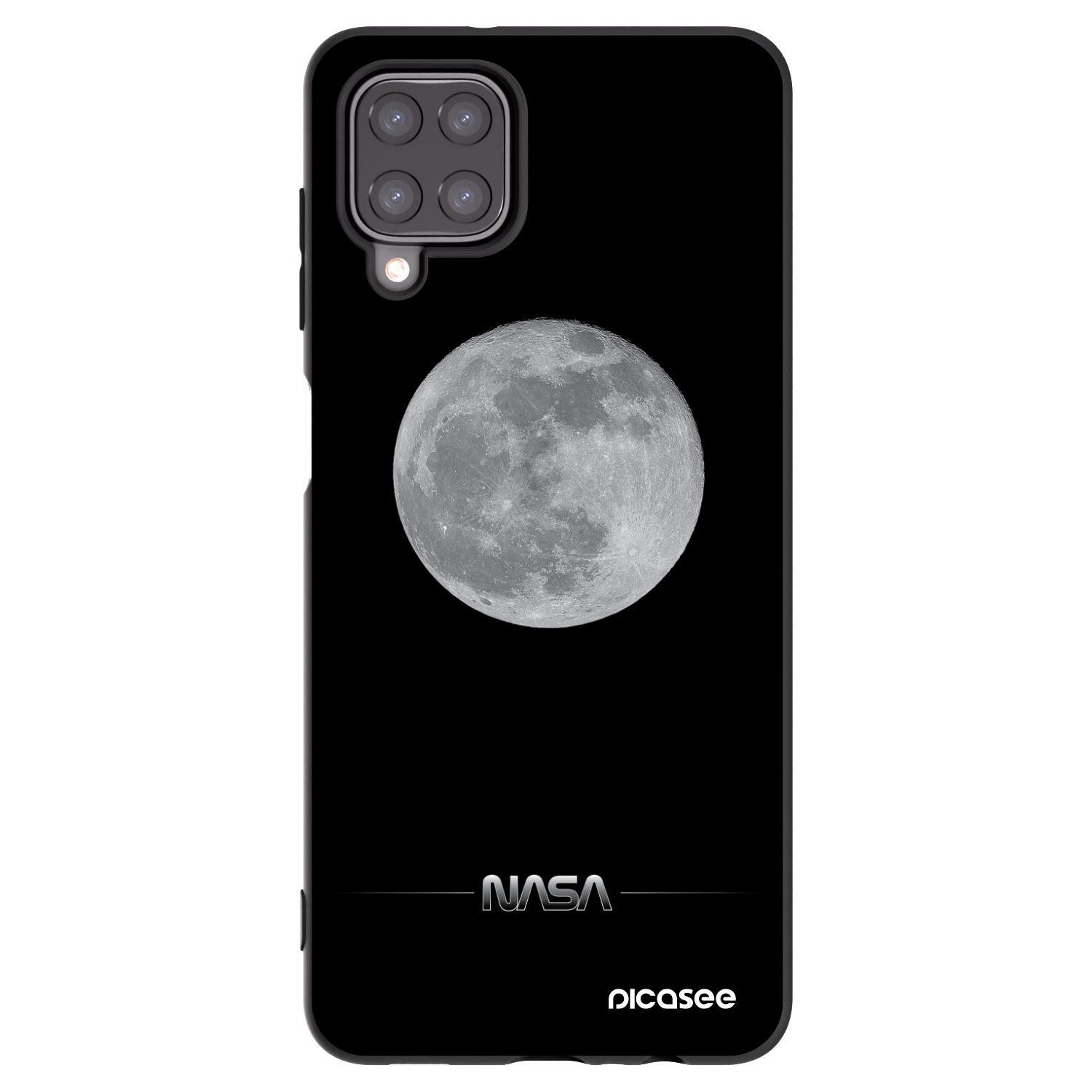 Picasee crna silikonska maskica za Samsung Galaxy A12 A125F - Moon Minimal