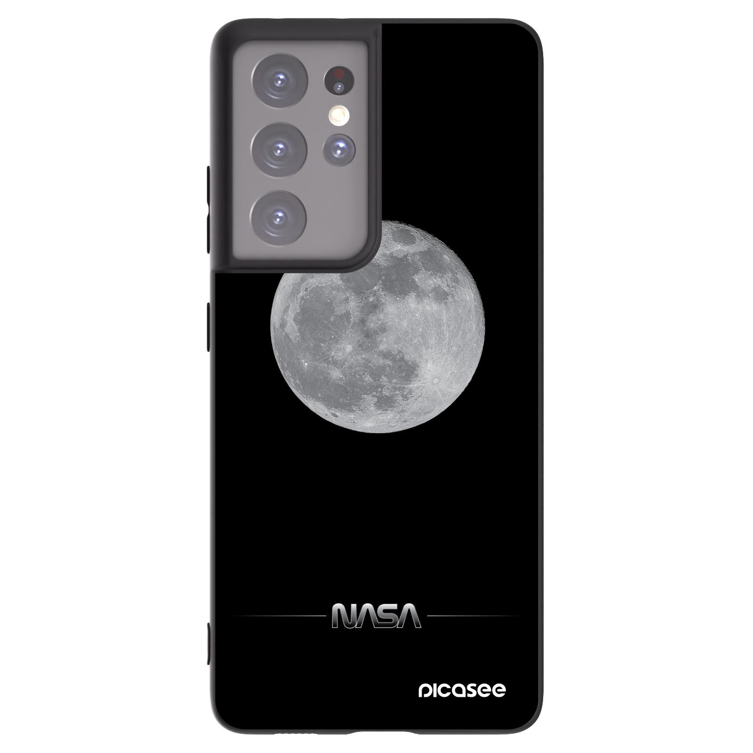 Picasee crna silikonska maskica za Samsung Galaxy S21 Ultra 5G G998B - Moon Minimal
