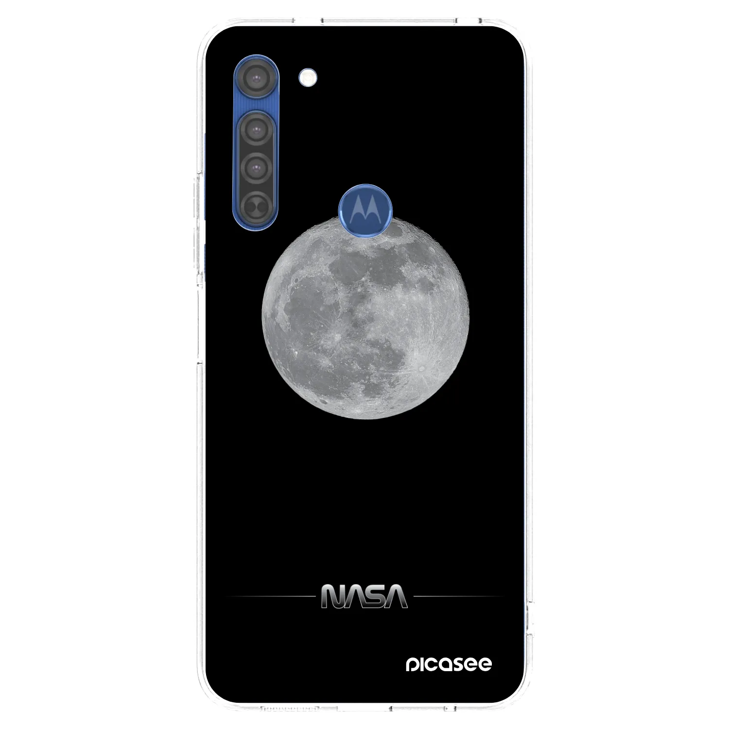 Picasee silikonska prozirna maskica za Motorola Moto G8 - Moon Minimal