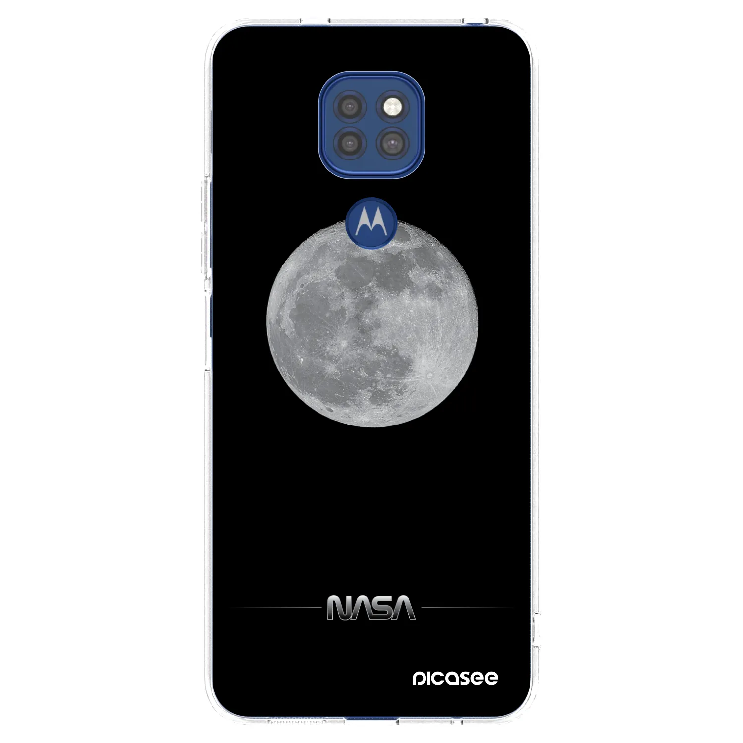 Picasee silikonska prozirna maskica za Motorola Moto G9 Play - Moon Minimal
