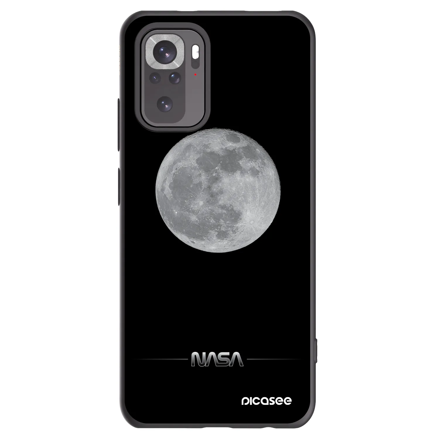 Picasee crna silikonska maskica za Xiaomi Redmi Note 10S - Moon Minimal