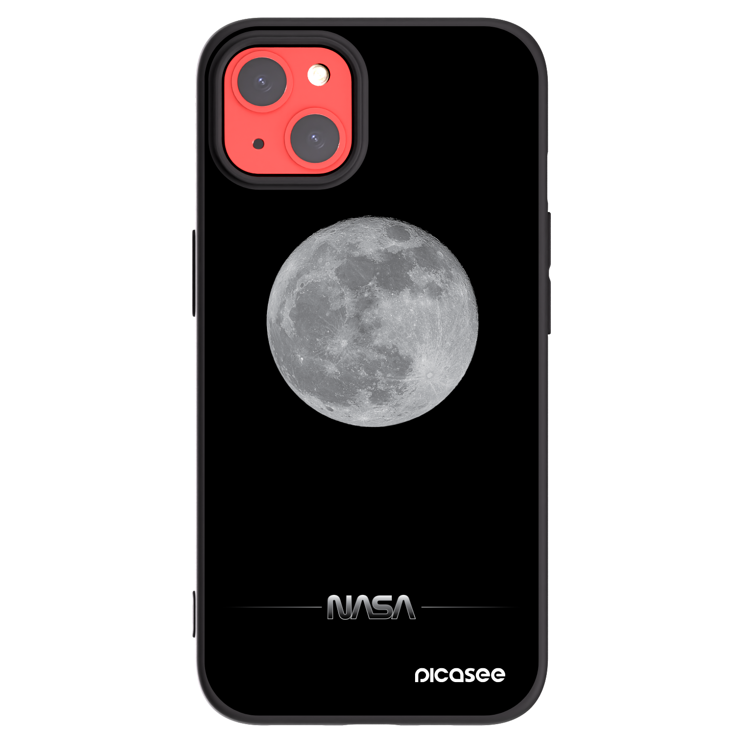 Picasee crna silikonska maskica za Apple iPhone 13 - Moon Minimal