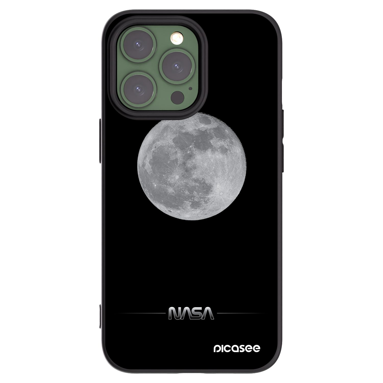 Picasee crna silikonska maskica za Apple iPhone 13 Pro - Moon Minimal