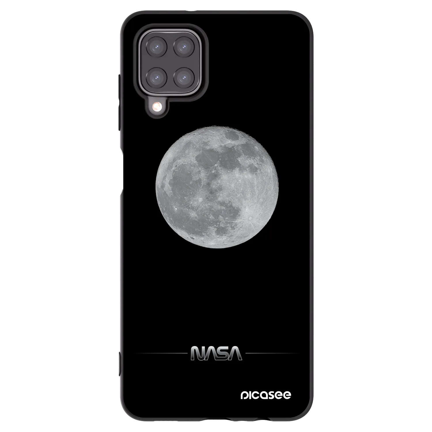 Picasee crna silikonska maskica za Samsung Galaxy M12 M127F - Moon Minimal