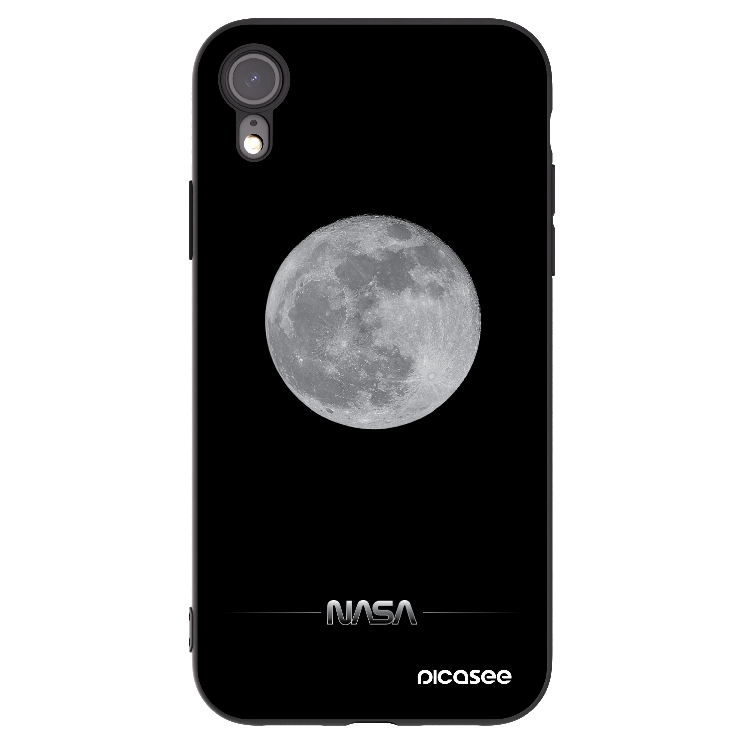 Picasee crna silikonska maskica za Apple iPhone XR - Moon Minimal