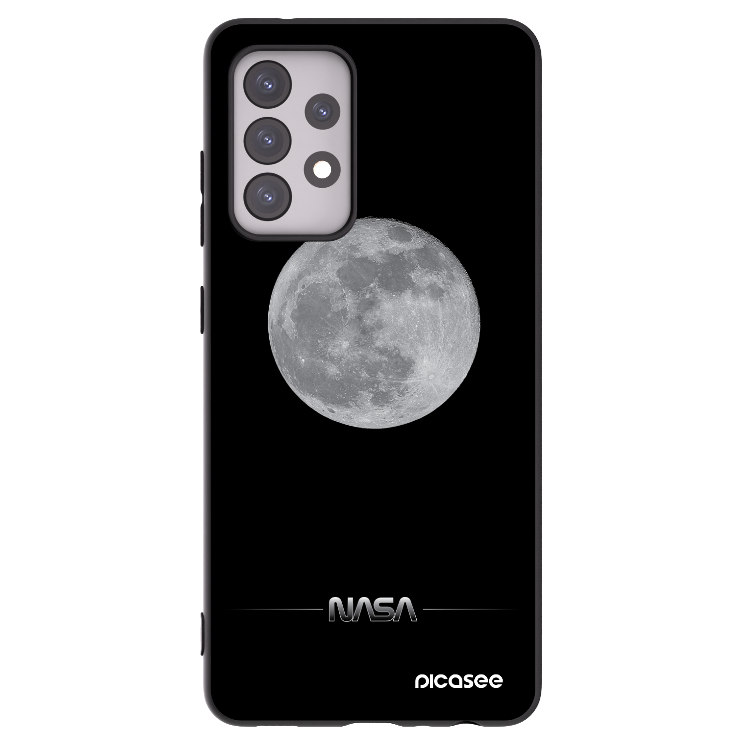 Picasee crna silikonska maskica za Samsung Galaxy A52s 5G A528B - Moon Minimal