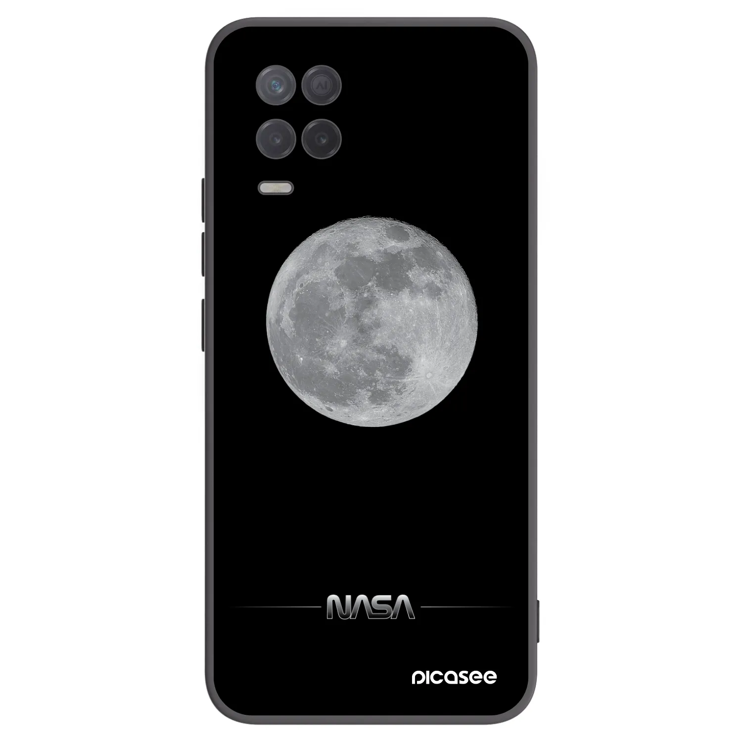 Picasee crna silikonska maskica za Realme 8 5G - Moon Minimal