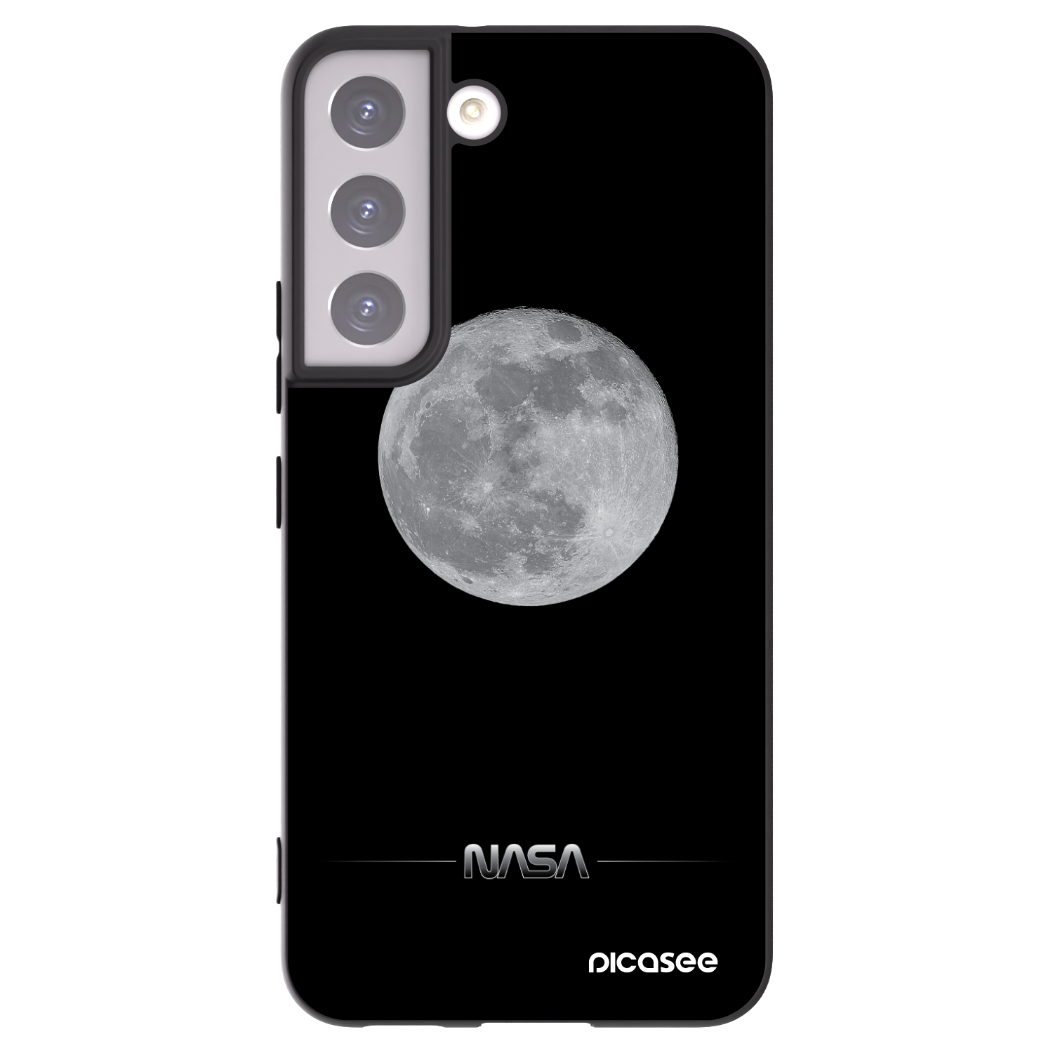 Picasee crna silikonska maskica za Samsung Galaxy S22 5G - Moon Minimal