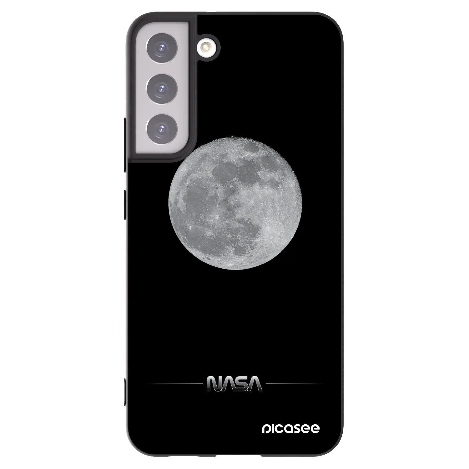 Picasee crna silikonska maskica za Samsung Galaxy S22+ 5G - Moon Minimal