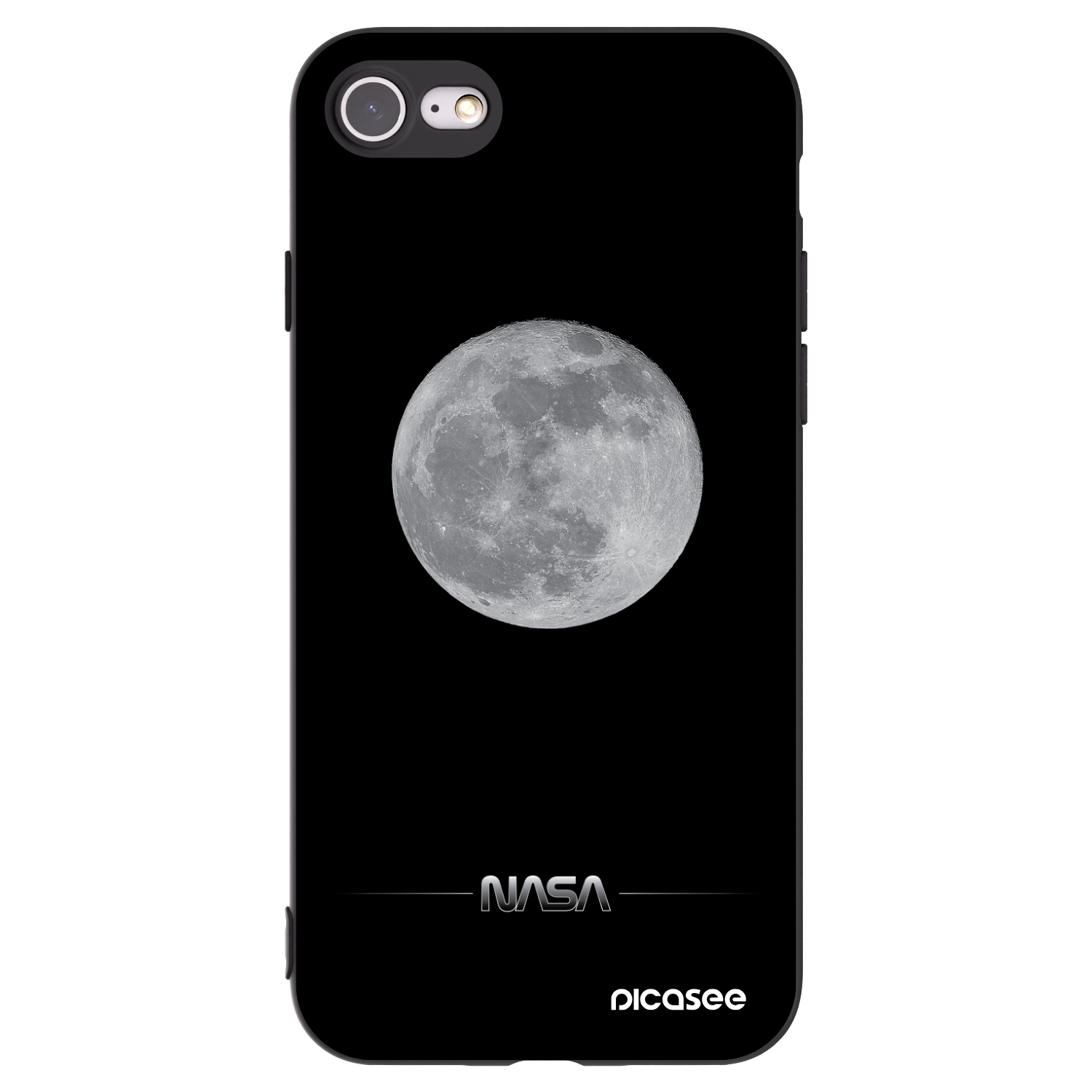 Picasee crna silikonska maskica za Apple iPhone SE 2022 - Moon Minimal