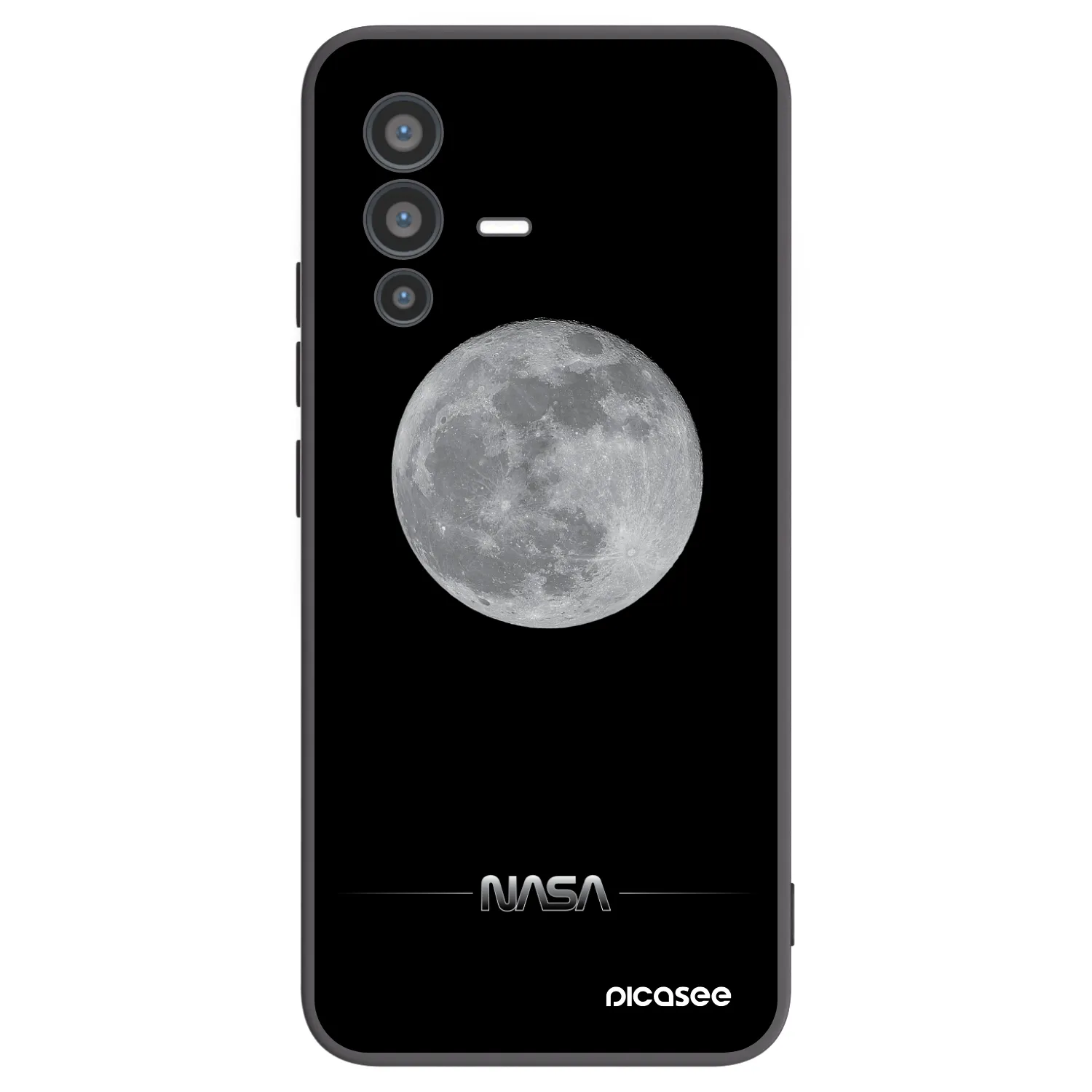 Picasee crna silikonska maskica za Vivo V23 5G - Moon Minimal