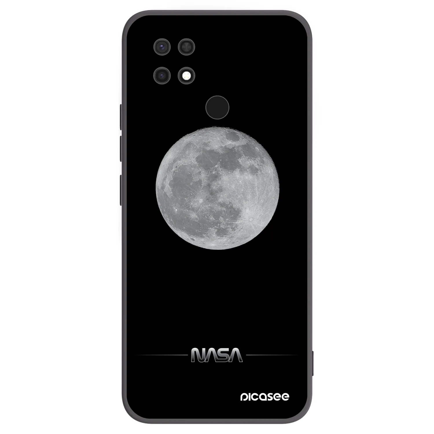 Picasee crna silikonska maskica za Xiaomi Redmi 10C - Moon Minimal