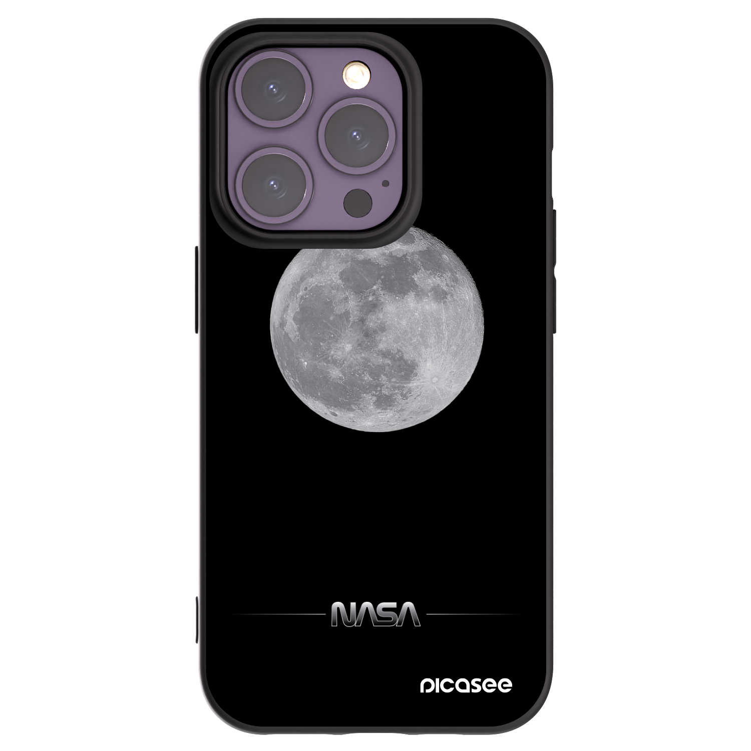 Picasee crna silikonska maskica za Apple iPhone 14 Pro - Moon Minimal