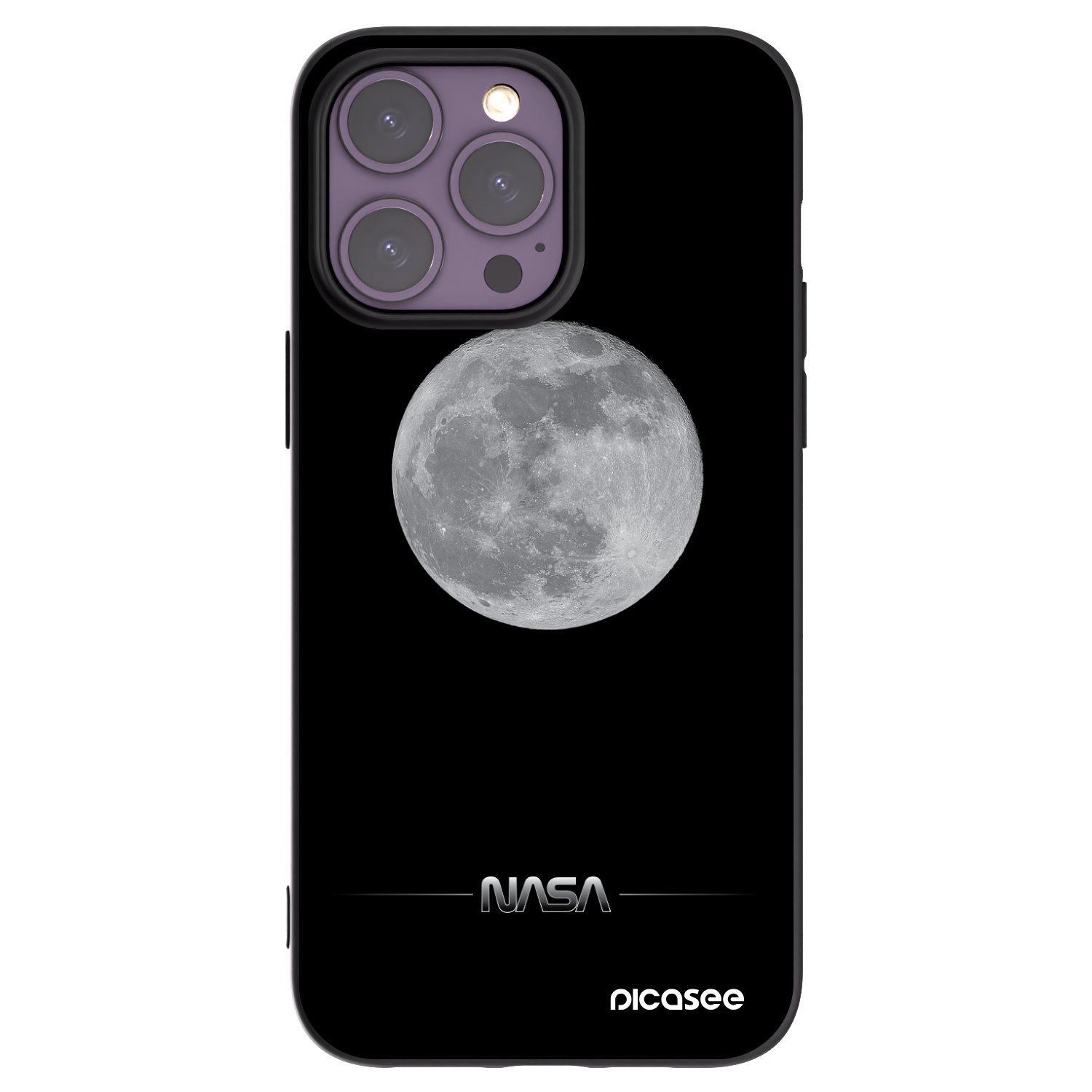 Picasee crna silikonska maskica za Apple iPhone 14 Pro Max - Moon Minimal