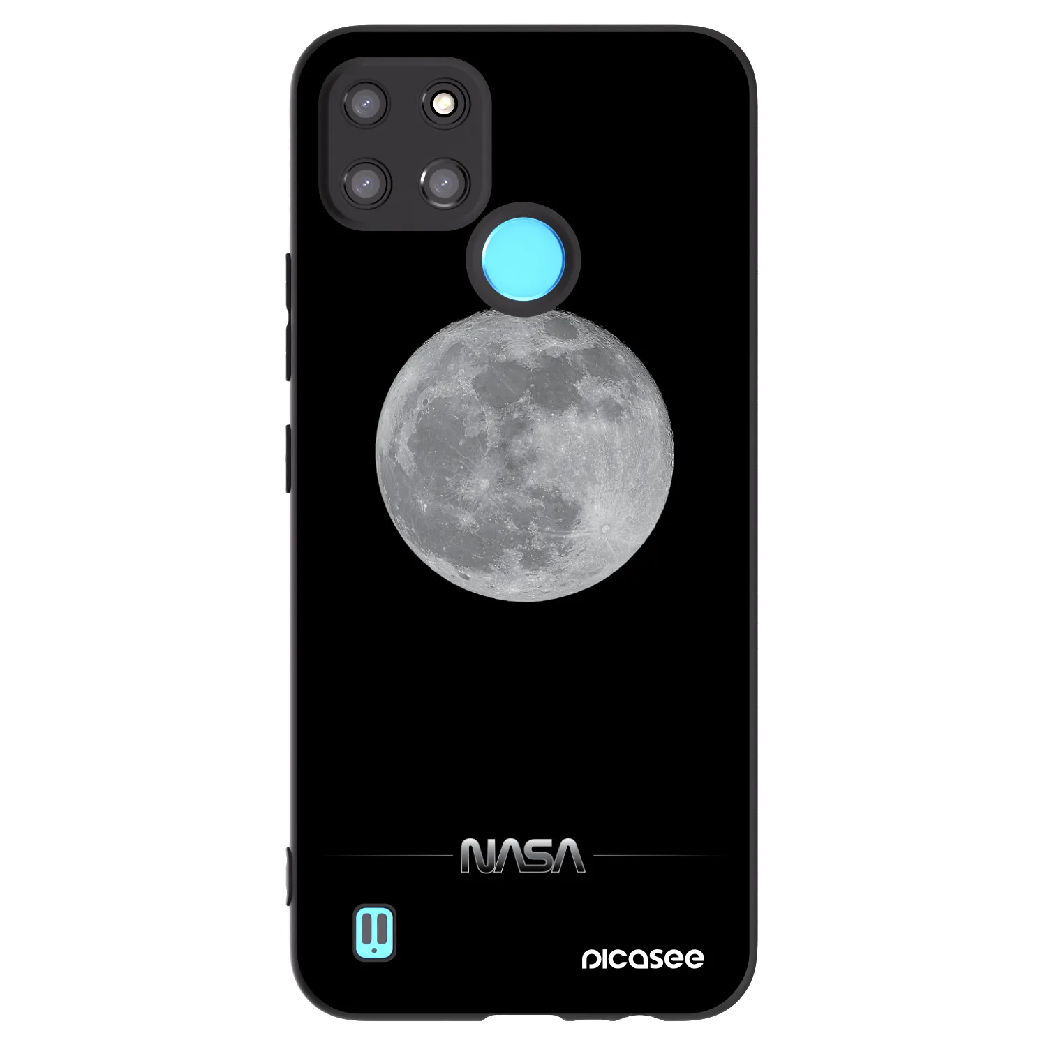 Picasee crna silikonska maskica za Realme C21Y - Moon Minimal