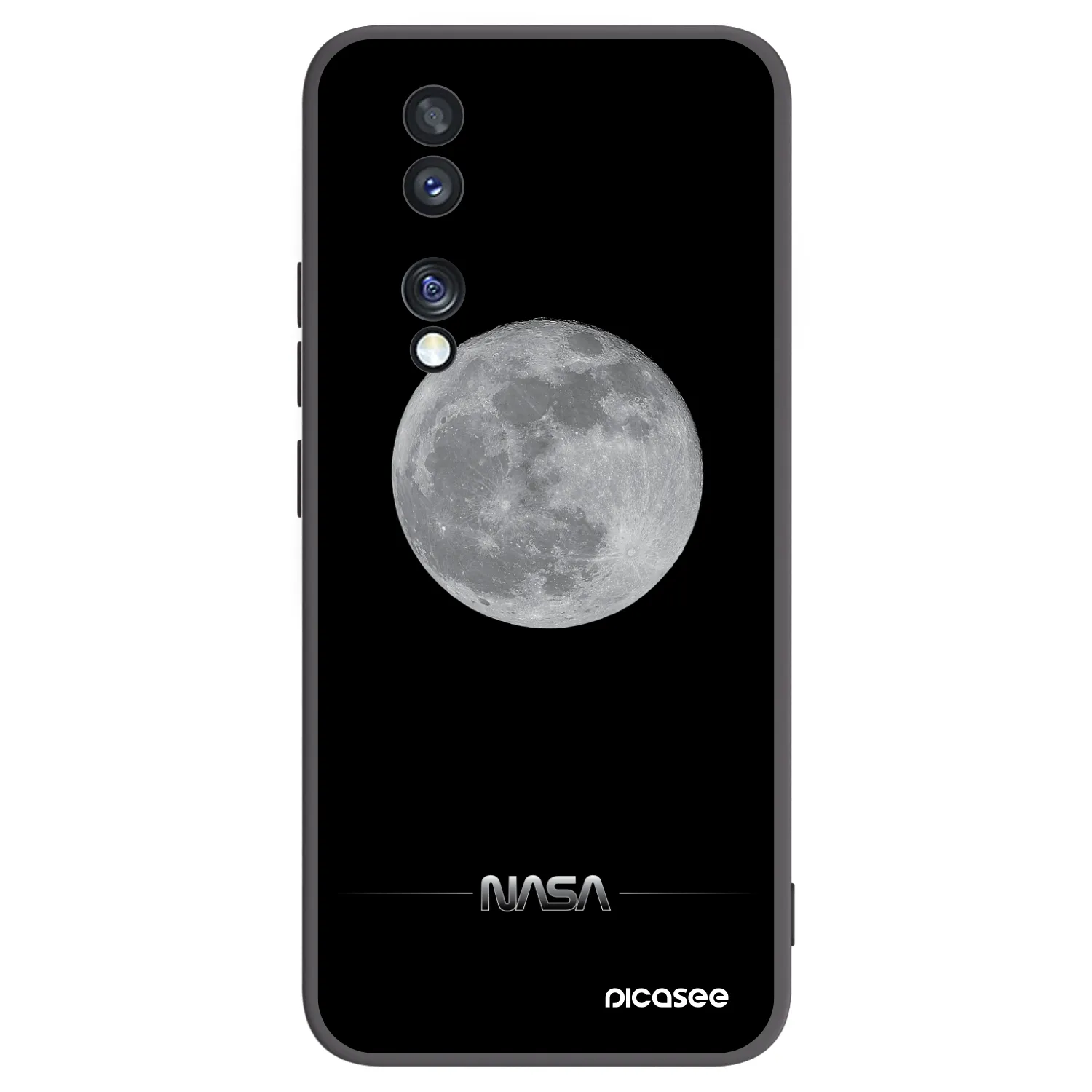 Picasee crna silikonska maskica za Honor 70 - Moon Minimal