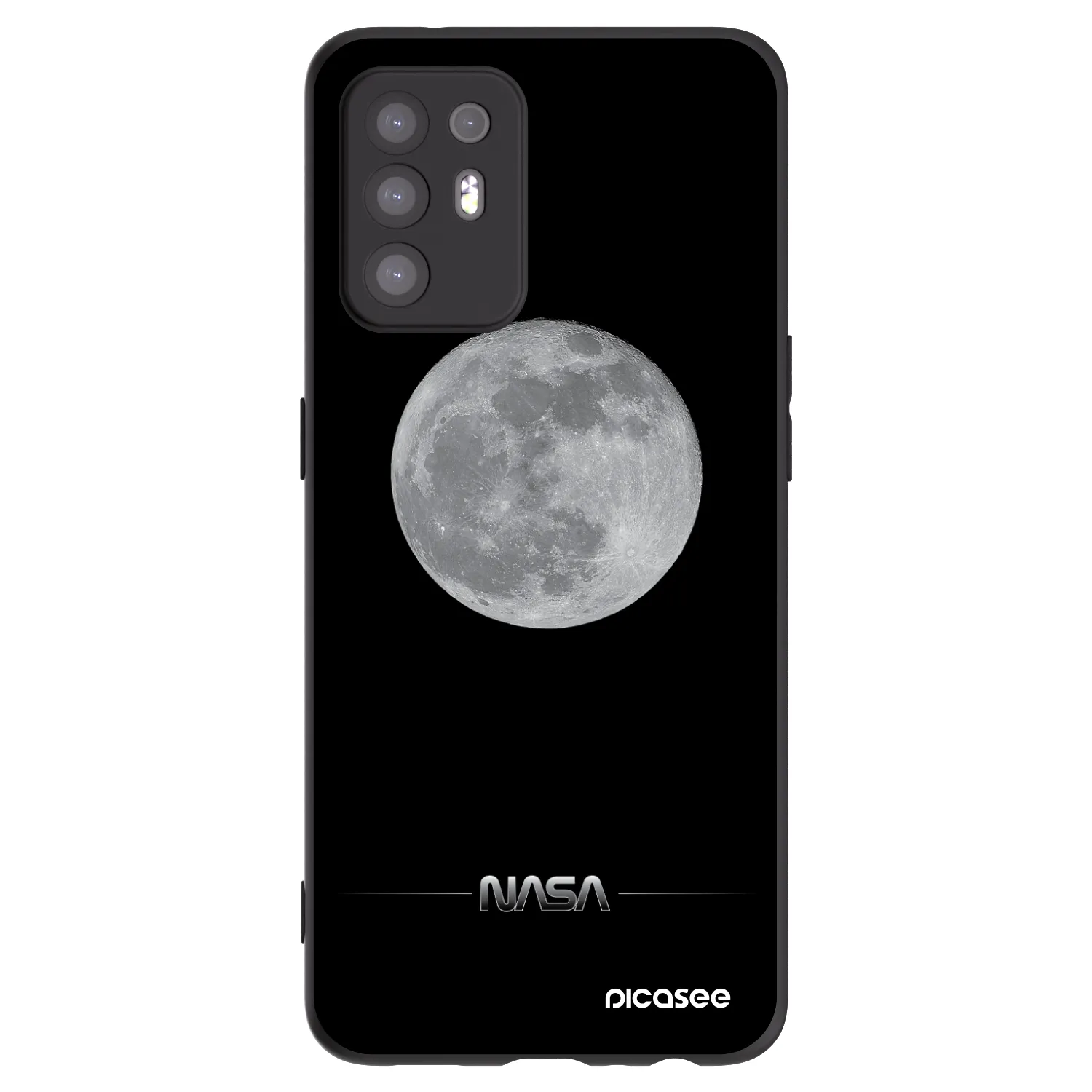 Picasee crna silikonska maskica za OPPO A94 5G - Moon Minimal