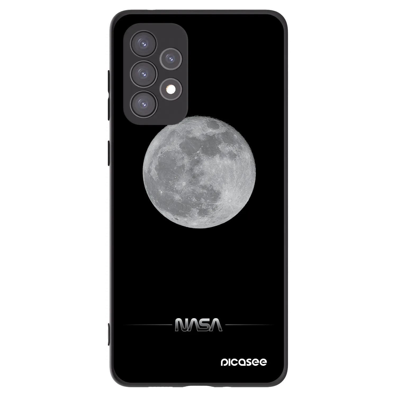 Picasee crna silikonska maskica za Samsung Galaxy A73 5G - Moon Minimal