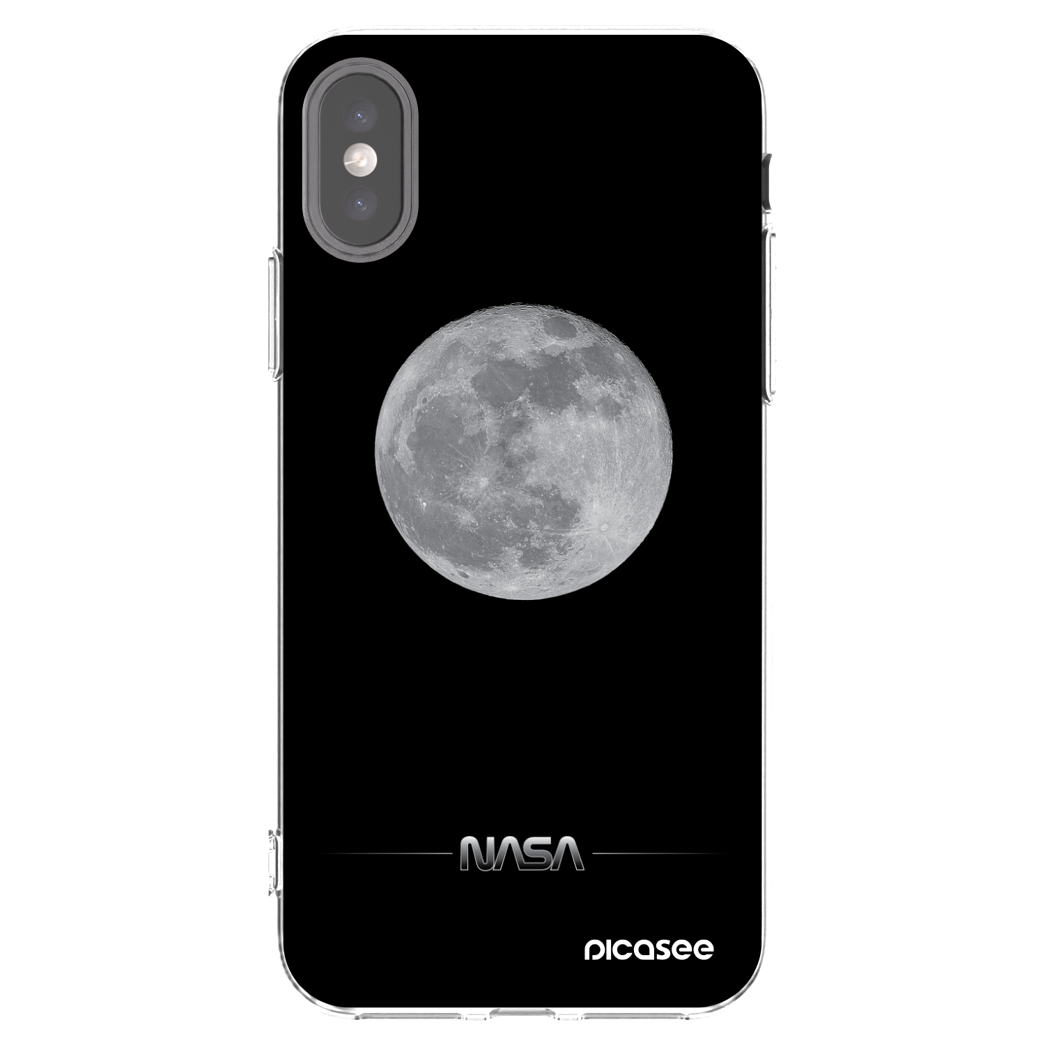 Picasee silikonska prozirna maskica za Apple iPhone X/XS - Moon Minimal