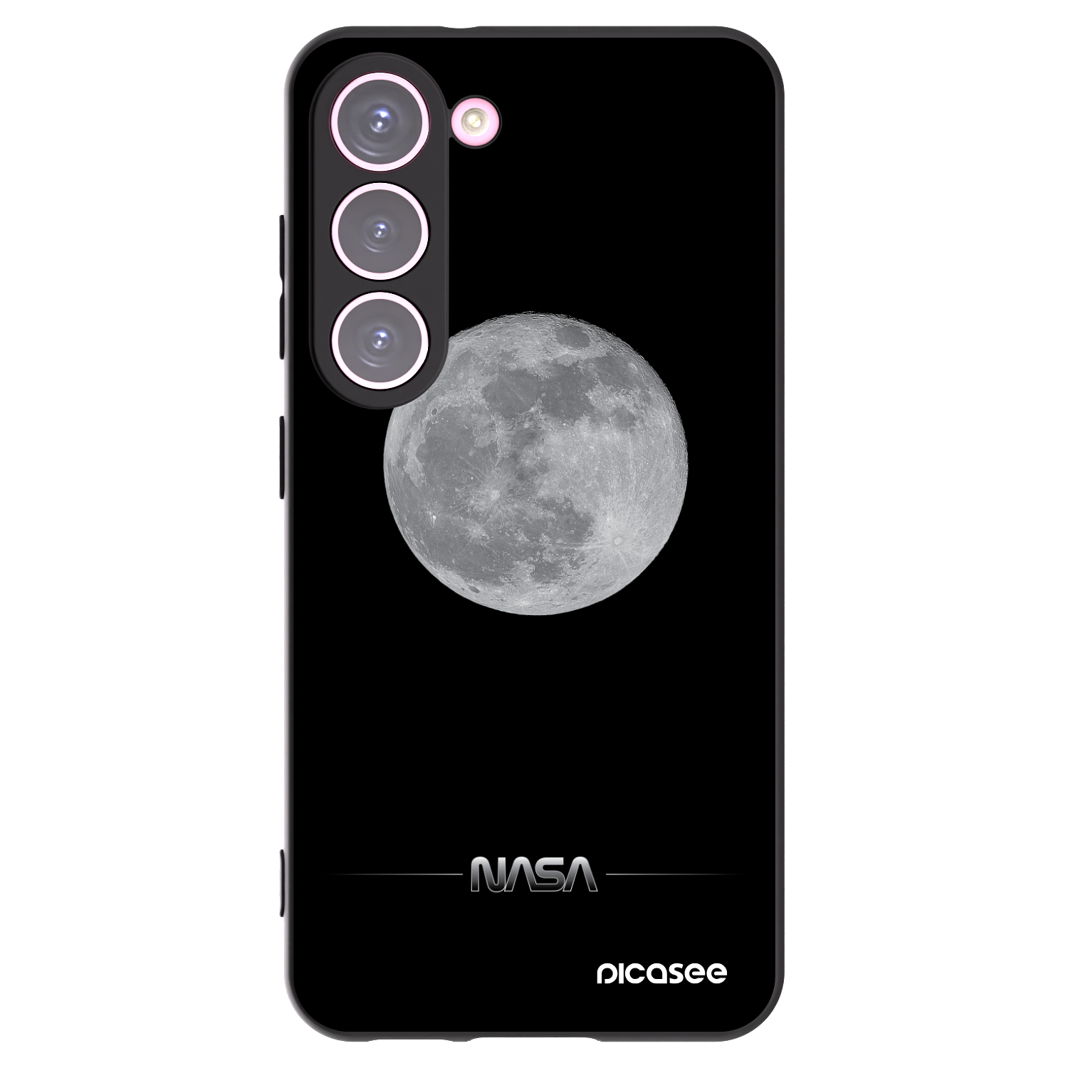 Picasee crna silikonska maskica za Samsung Galaxy S23 5G - Moon Minimal