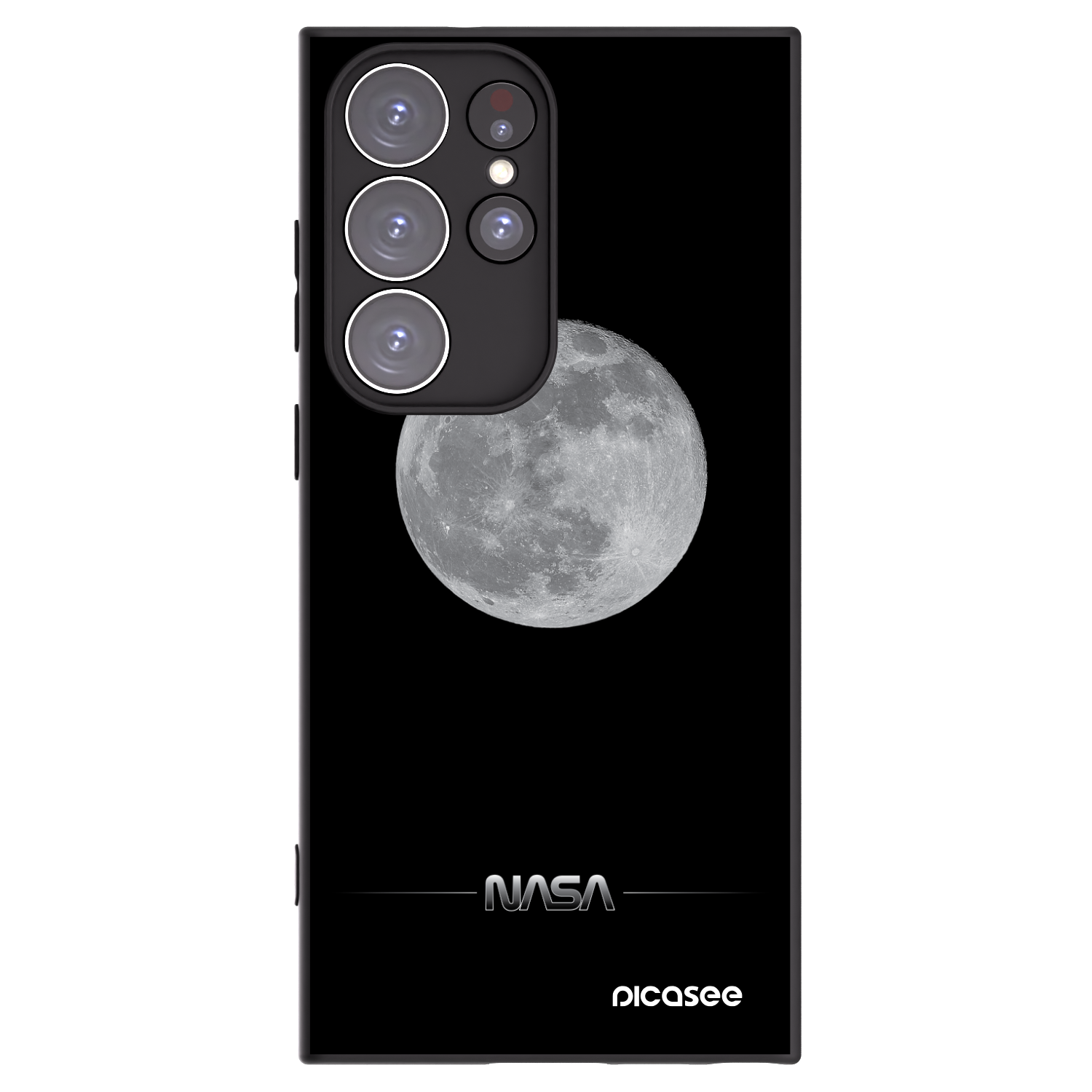 Picasee crna silikonska maskica za Samsung Galaxy S23 Ultra 5G - Moon Minimal