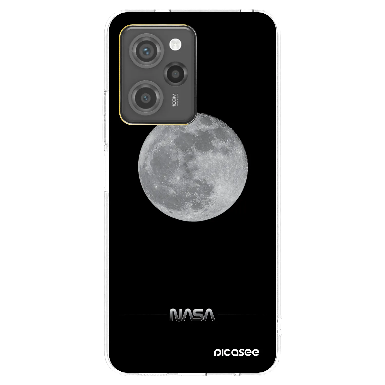 Picasee crna silikonska maskica za Xiaomi Poco X5 Pro - Moon Minimal