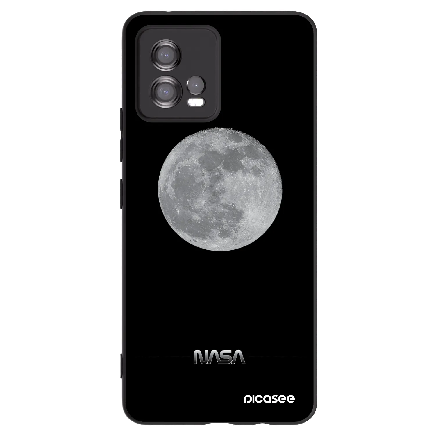 Picasee crna silikonska maskica za Motorola Moto G72 - Moon Minimal
