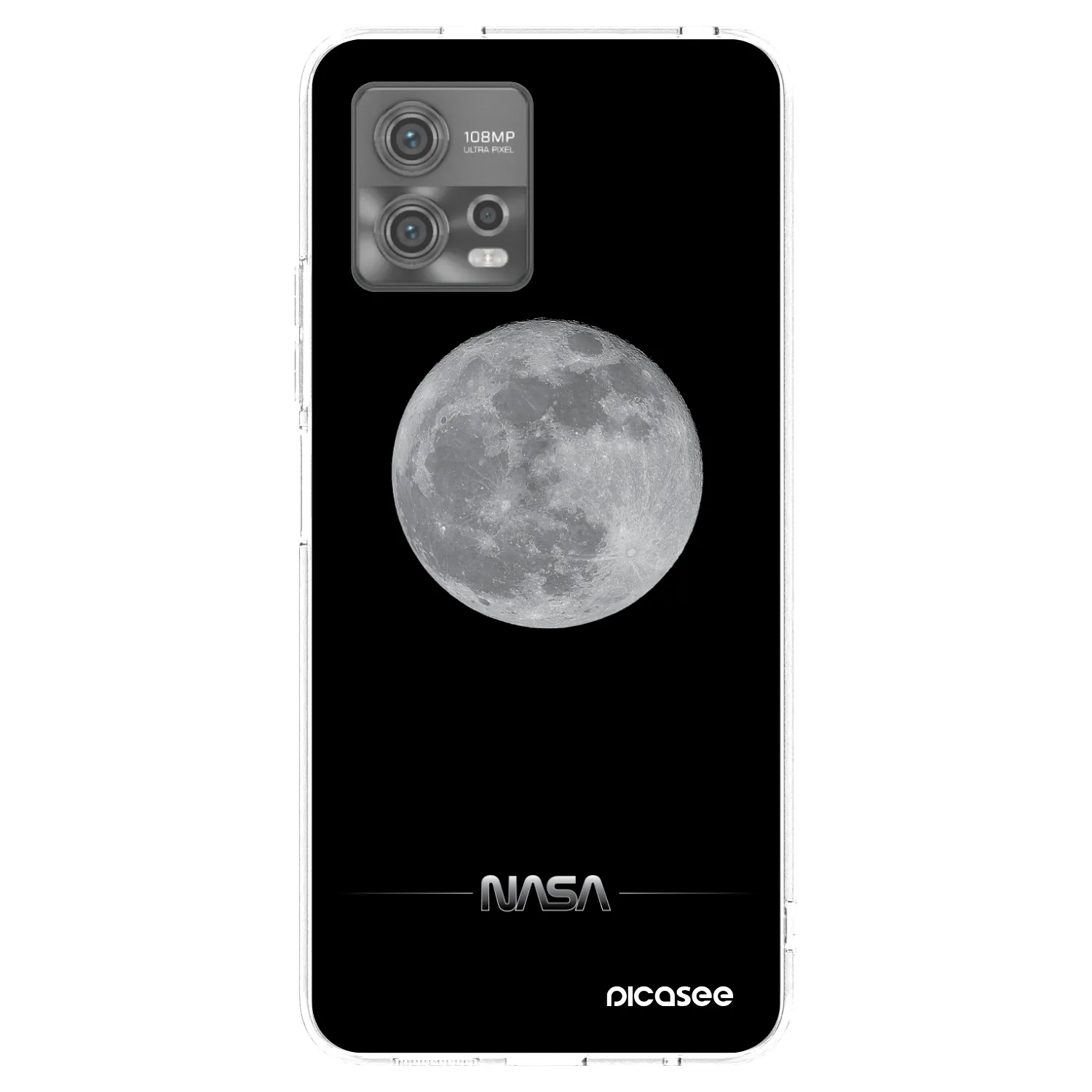 Picasee silikonska prozirna maskica za Motorola Moto G72 - Moon Minimal