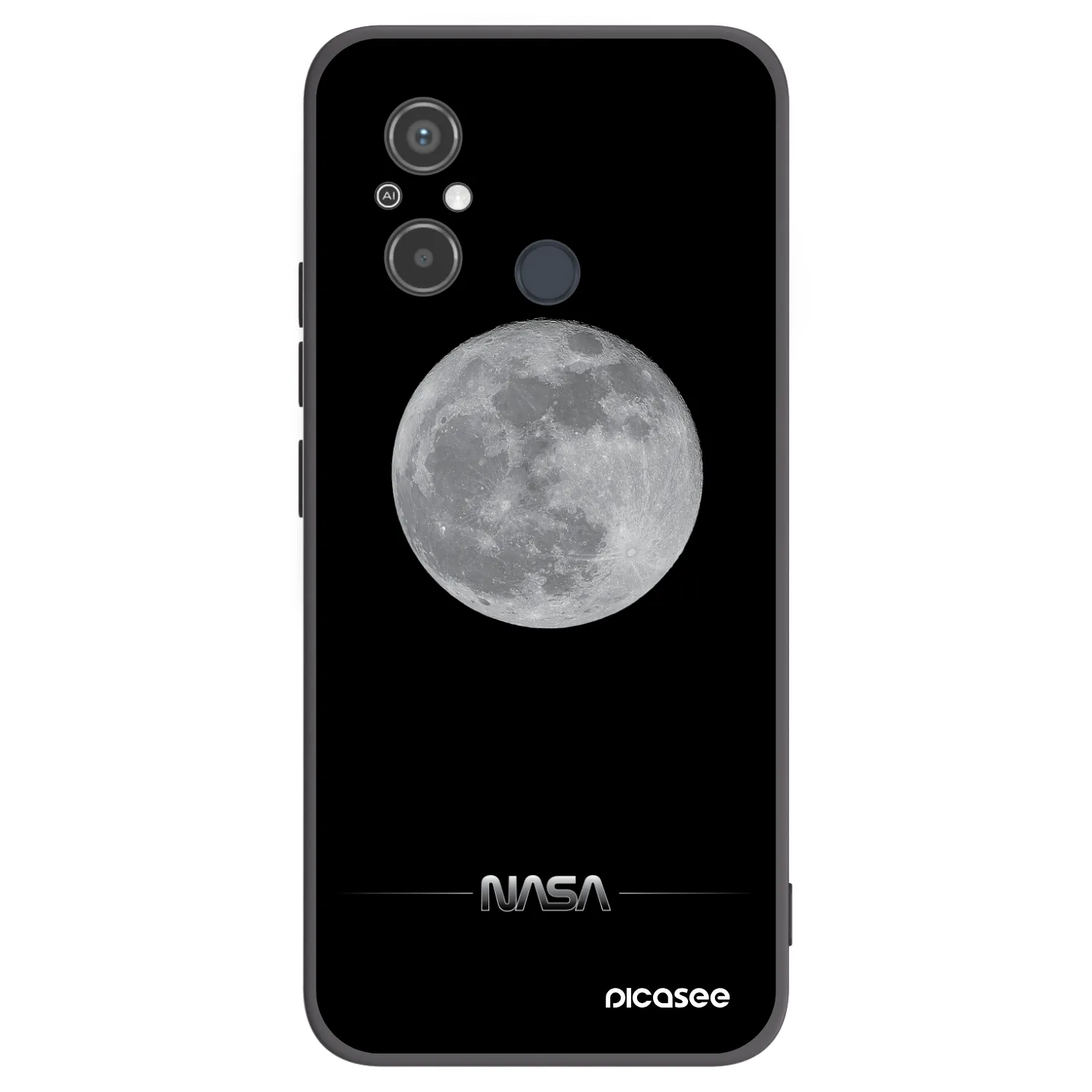 Picasee crna silikonska maskica za Xiaomi Redmi 12C - Moon Minimal