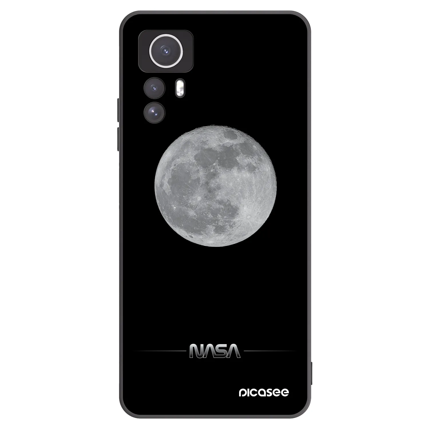 Picasee crna silikonska maskica za Xiaomi Redmi Note 12S - Moon Minimal