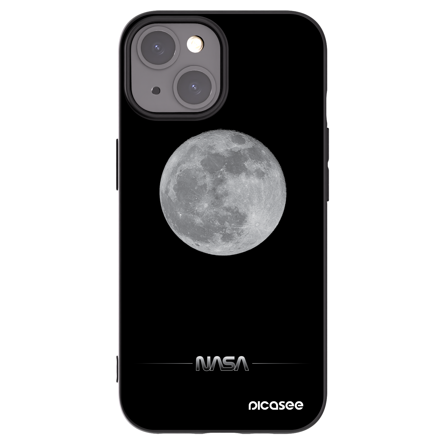 Picasee crna silikonska maskica za Apple iPhone 15 - Moon Minimal