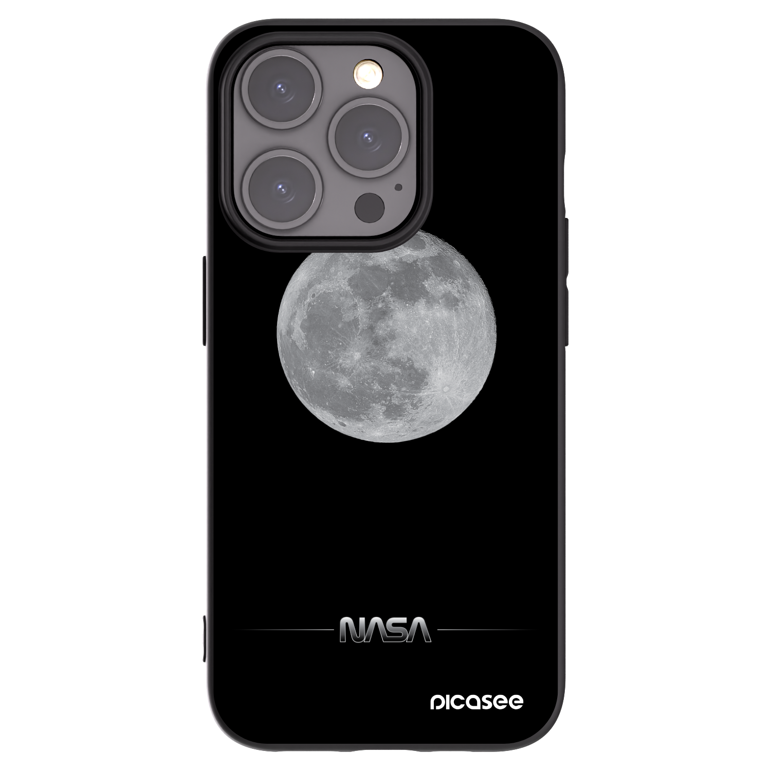 Picasee crna silikonska maskica za Apple iPhone 15 Pro - Moon Minimal