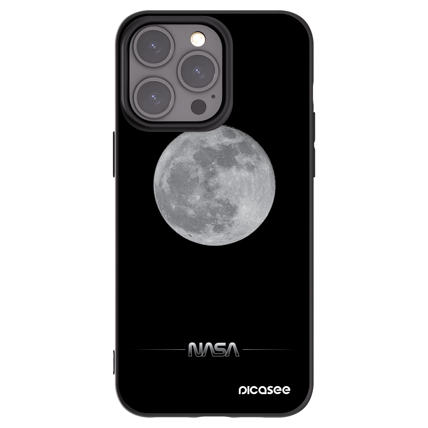 Picasee crna silikonska maskica za Apple iPhone 15 Pro Max - Moon Minimal